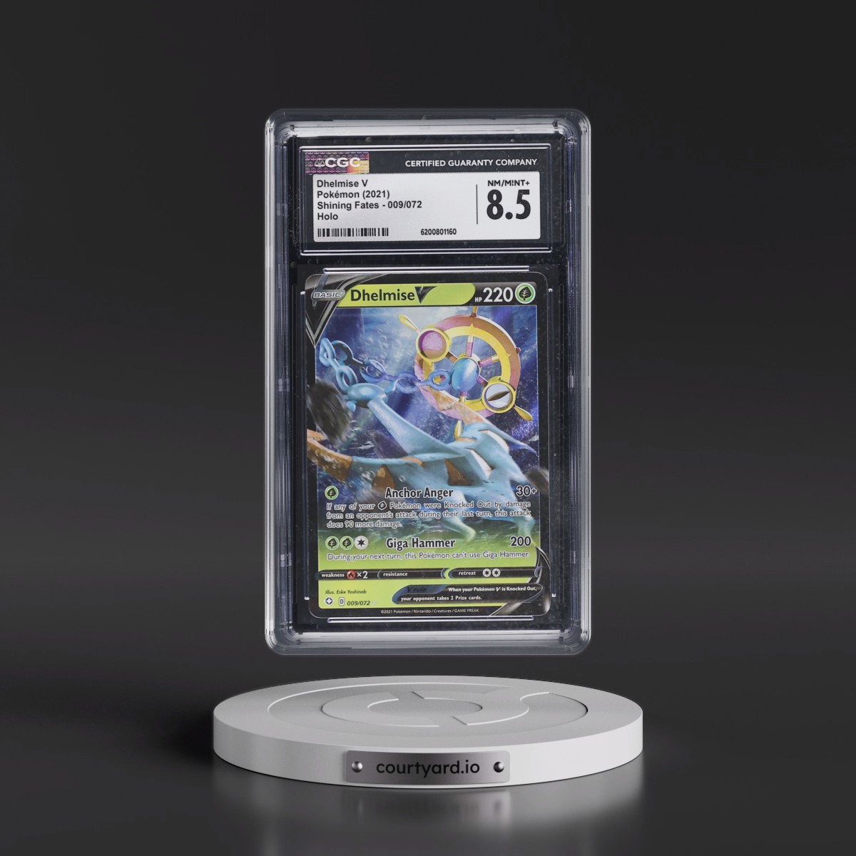 2021 Shining Fates #009/072 Dhelmise V - Holo (CGC 8.5 NM-MT+)