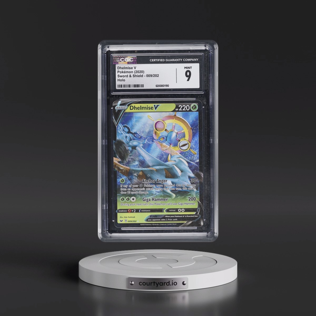2020 Sword & Shield #009/202 Dhelmise V - Holo (CGC 9 MINT)