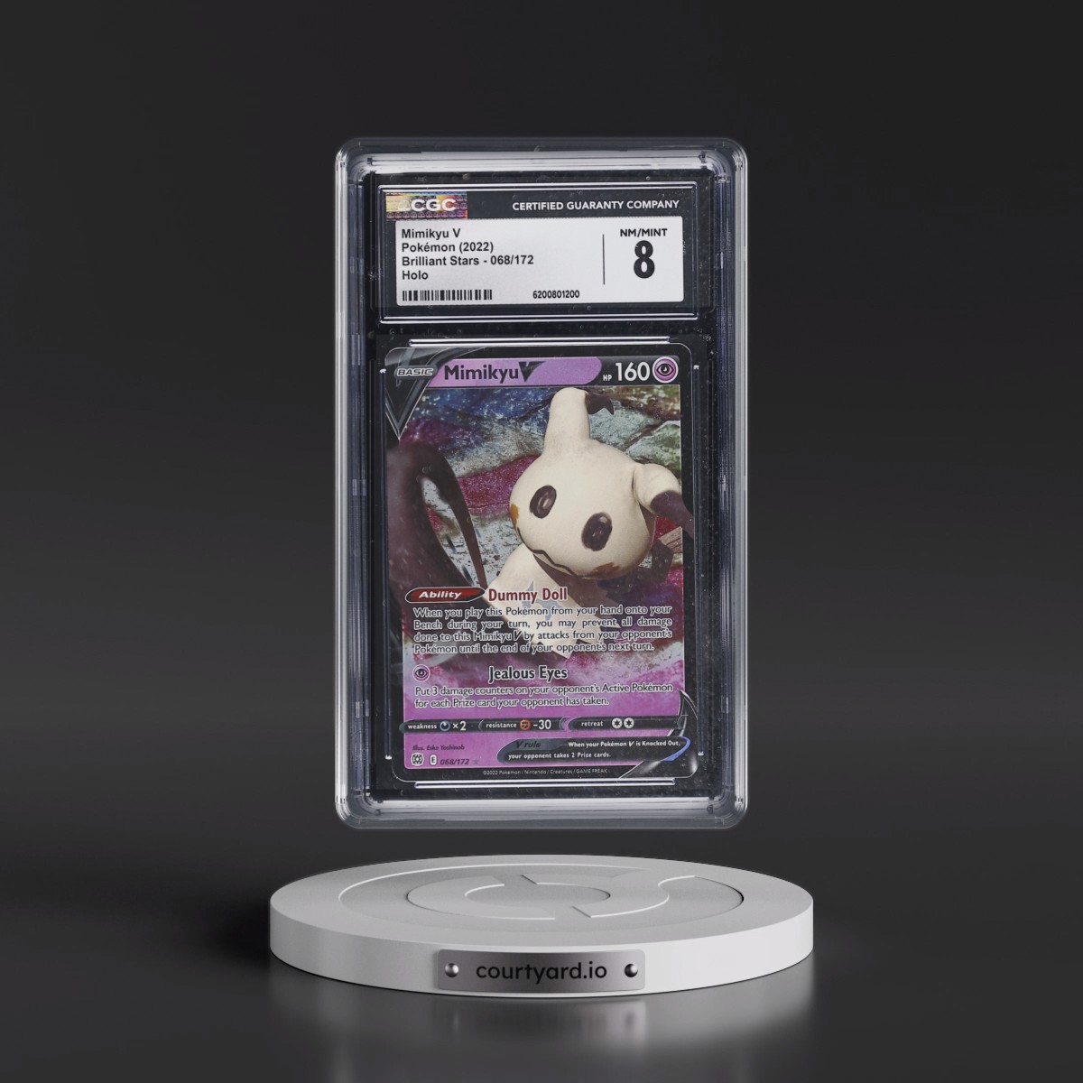 2022 Brilliant Stars #068/172 Mimikyu V - Holo (CGC 8 NM-MT)