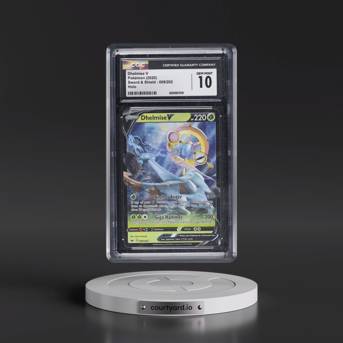2020 Sword & Shield #009/202 Dhelmise V - Holo (CGC 10 GEM MINT)