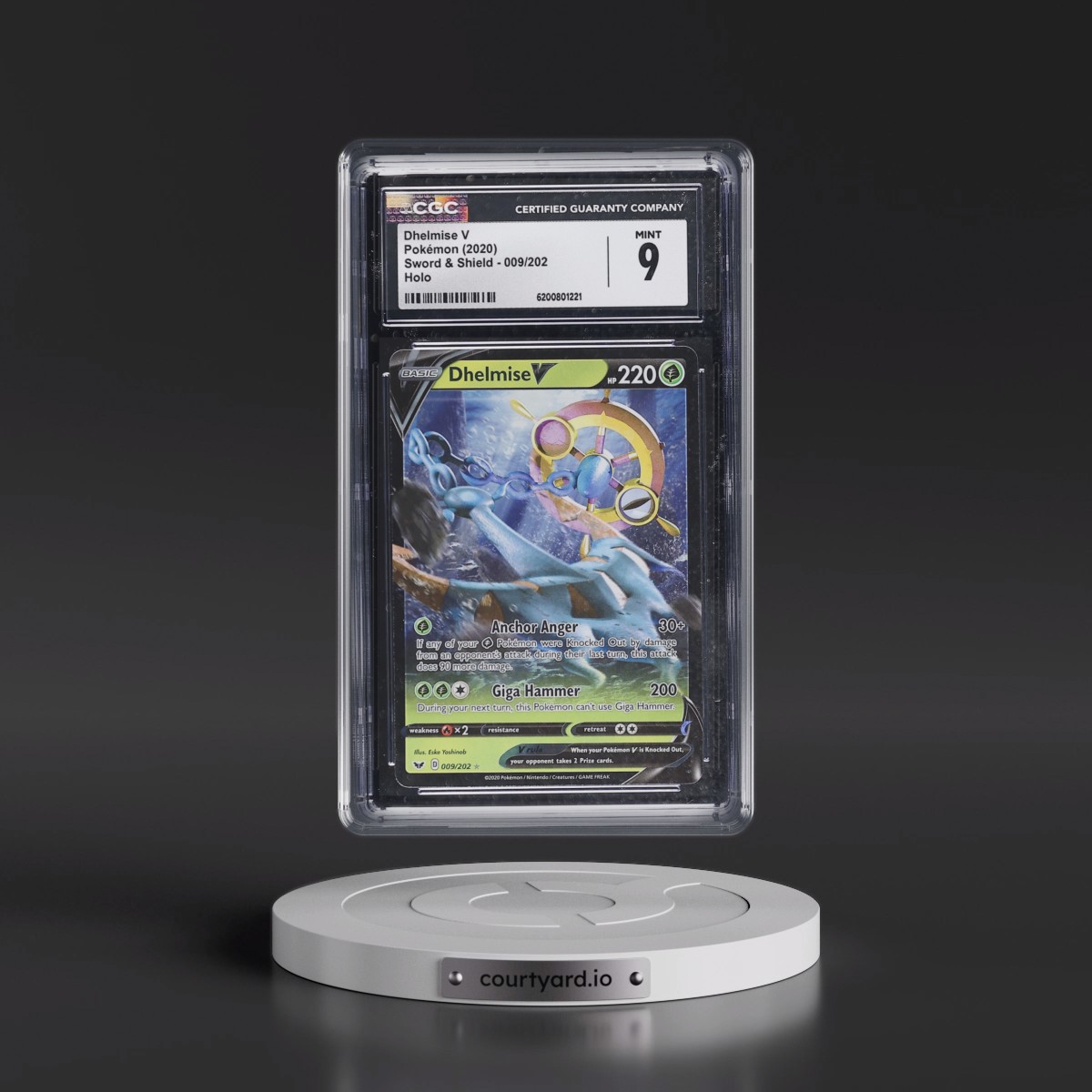 2020 Sword & Shield #009/202 Dhelmise V - Holo (CGC 9 MINT)