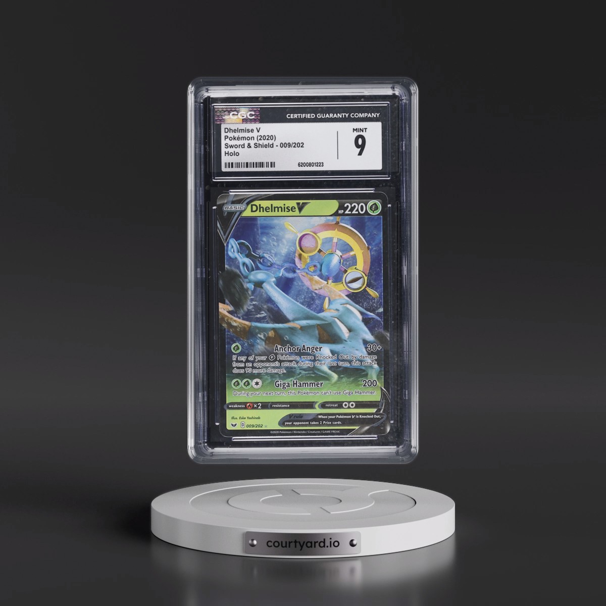 2020 Sword & Shield #009/202 Dhelmise V - Holo (CGC 9 MINT)