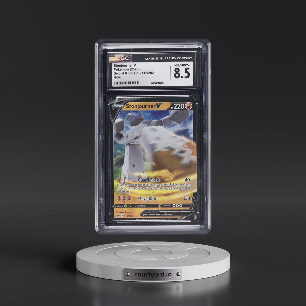 2020 Sword & Shield #115/202 Stonjourner V - Holo (CGC 8.5 NM-MT+)