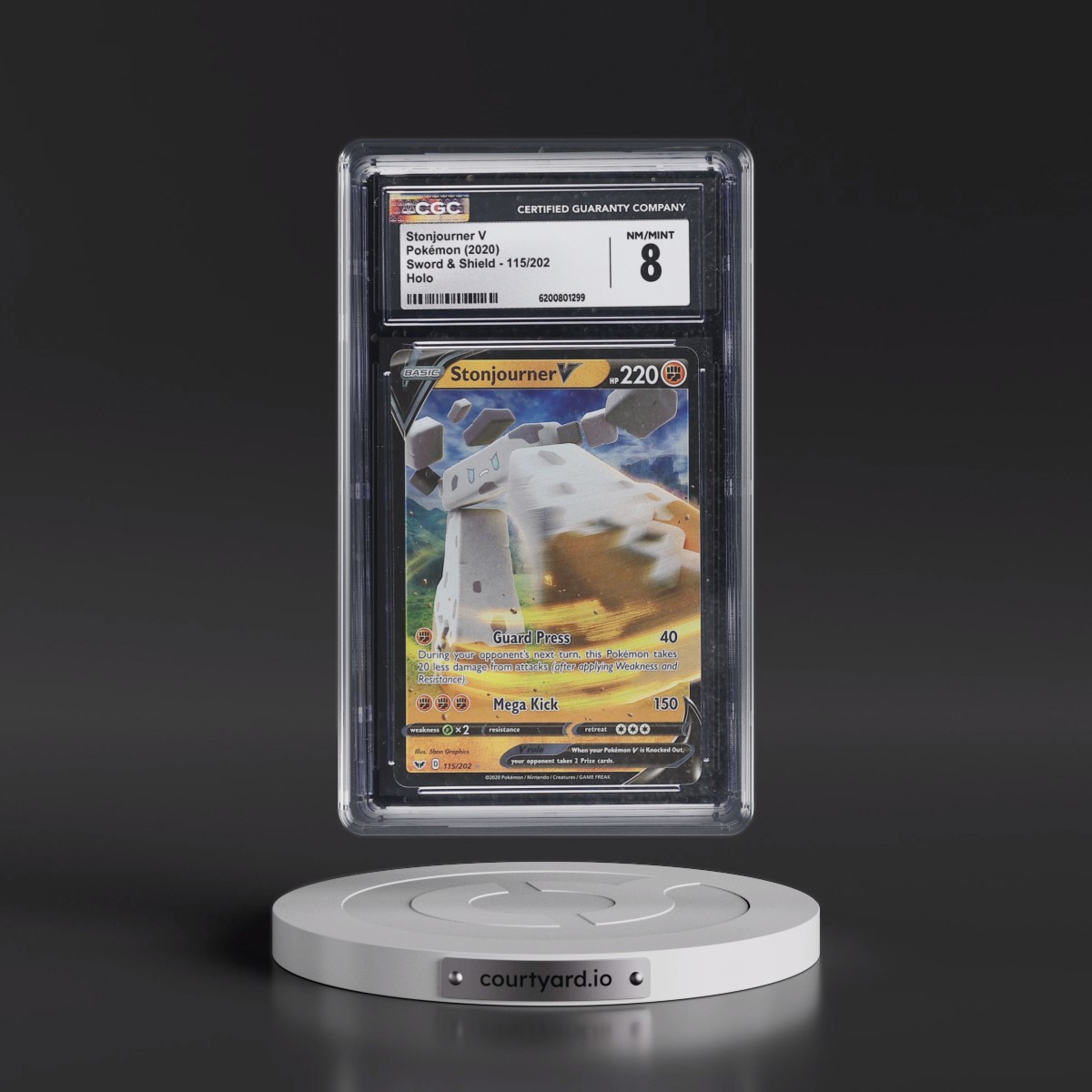 2020 Sword & Shield #115/202 Stonjourner V - Holo (CGC 8 NM-MT)