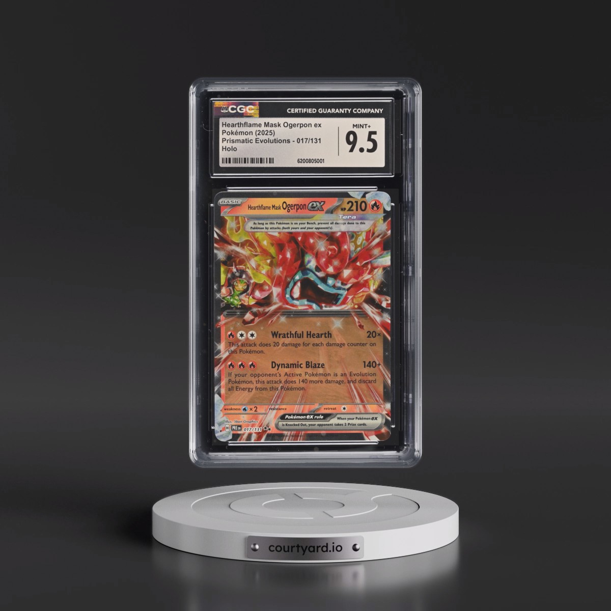 2024 Prismatic Evolutions - PRE EN #017/131 Hearthflame Mask Ogerpon ex - Holo (CGC 9.5 MINT+)