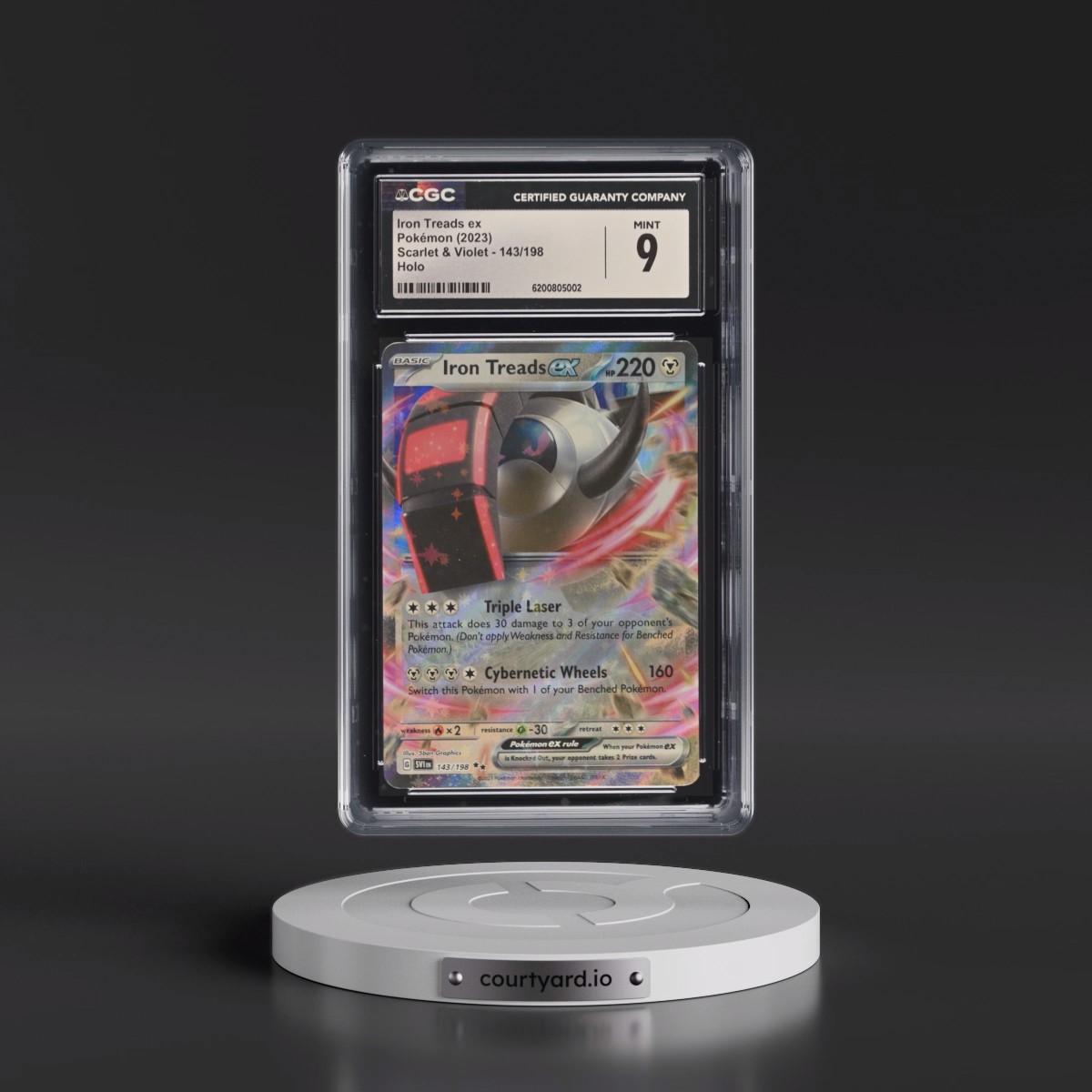 2023 Scarlet & Violet #143/198 Iron Treads ex - Holo (CGC 9 MINT)