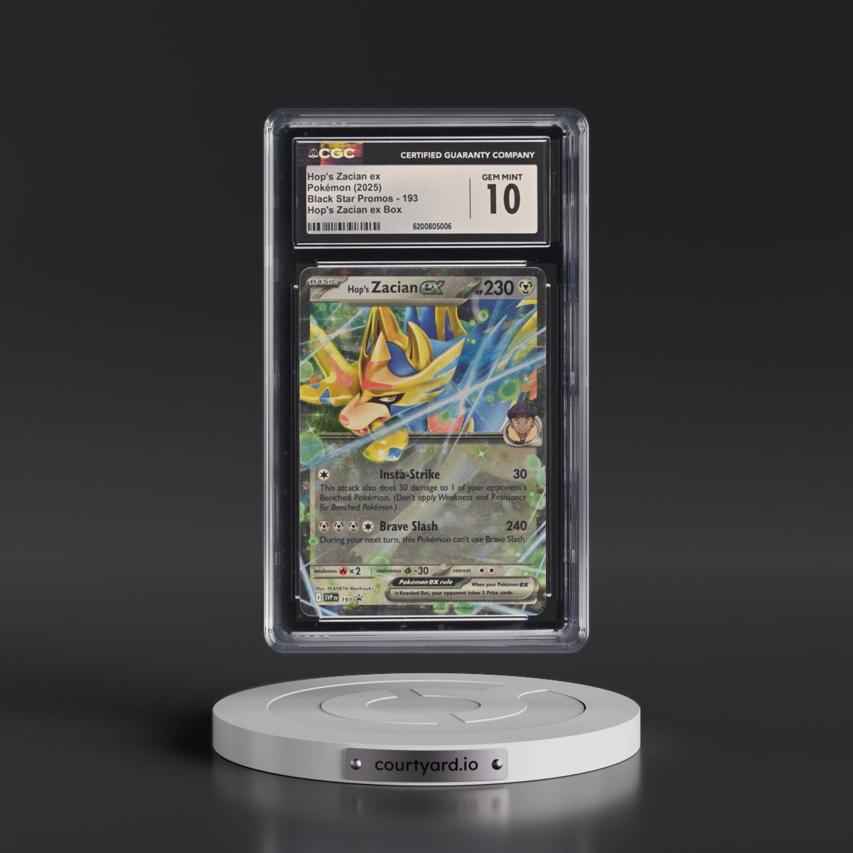 2023 Black Star Promos - Scarlet & Violet SVP EN #193 Hop's Zacian ex - Hop's Zacian ex Box (Holo) (CGC 10 GEM MINT)
