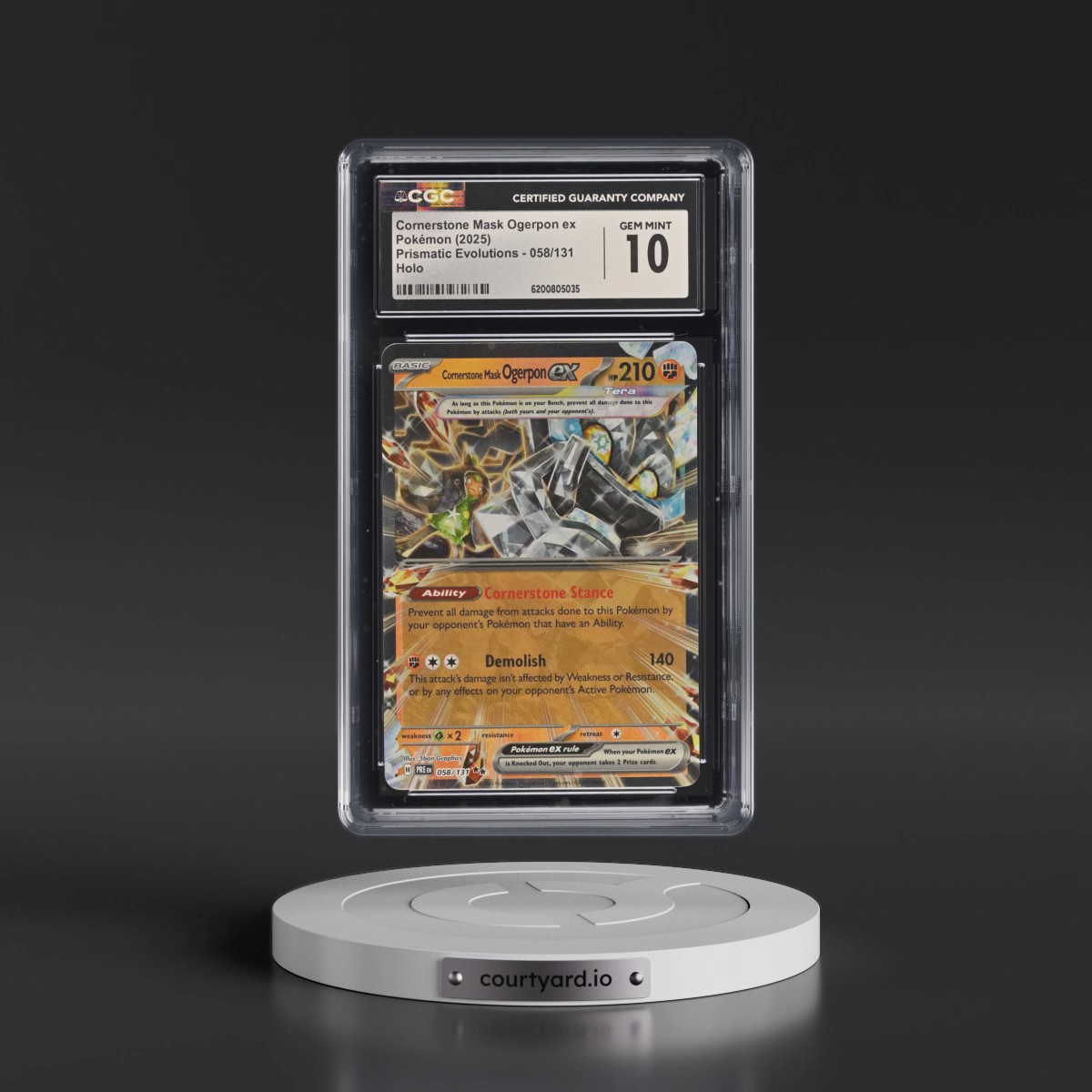 2024 Prismatic Evolutions - PRE EN #058/131 Cornerstone Mask Ogerpon ex - Holo (CGC 10 GEM MINT)