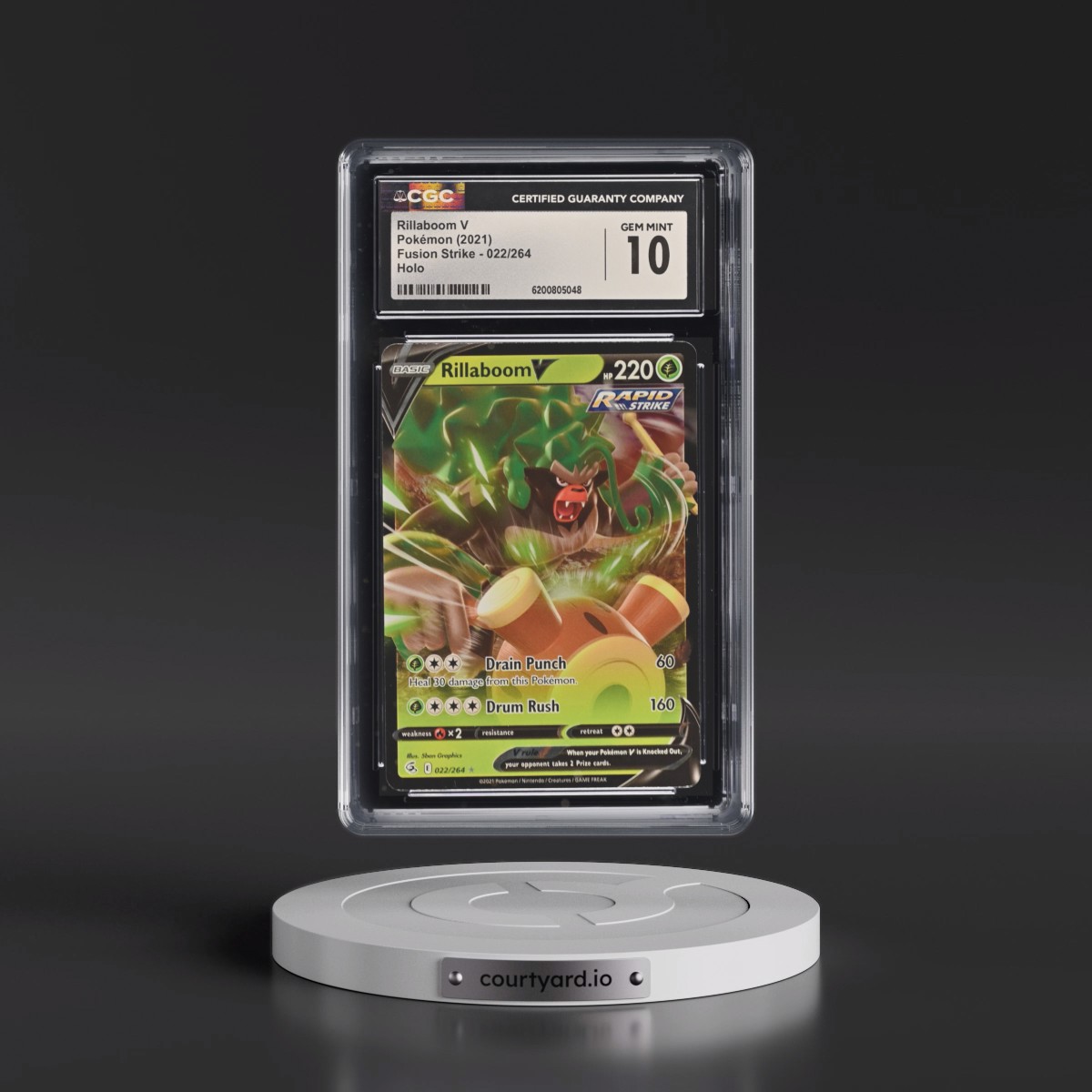 2019 Fusion Strike #022/264 Rillaboom V - Holo (CGC 10 GEM MINT)