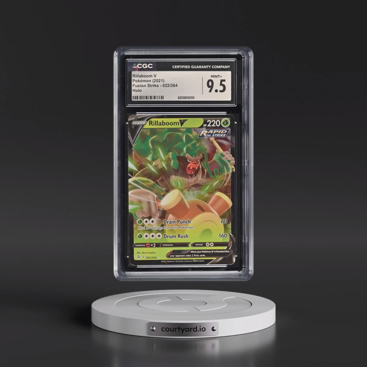 2019 Fusion Strike #022/264 Rillaboom V - Holo (CGC 9.5 MINT+)