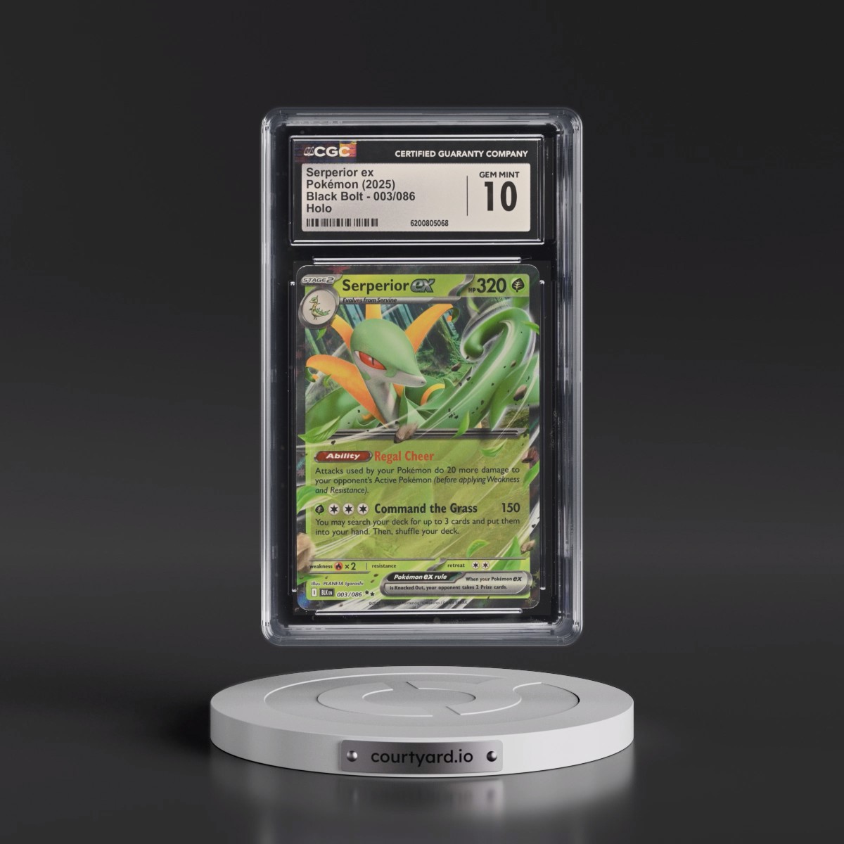 2025 Black Bolt - BLK EN #003/086 Serperior ex - Holo (CGC 10 GEM MINT)