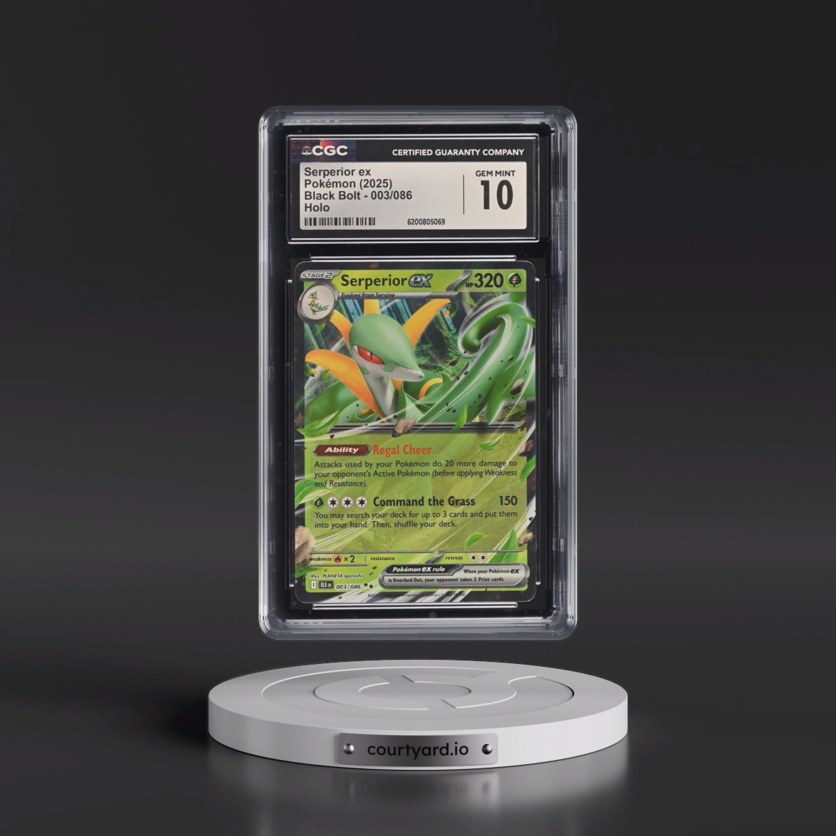 2025 Black Bolt - BLK EN #003/086 Serperior ex - Holo (CGC 10 GEM MINT)