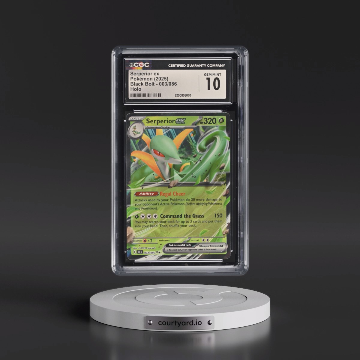2025 Black Bolt - BLK EN #003/086 Serperior ex - Holo (CGC 10 GEM MINT)