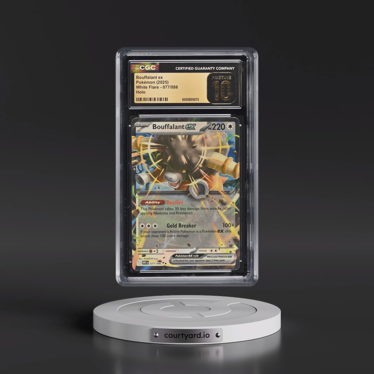 2025 White Flare - WHT EN #077/086 Bouffalant ex - Holo (CGC 10 PRISTINE)