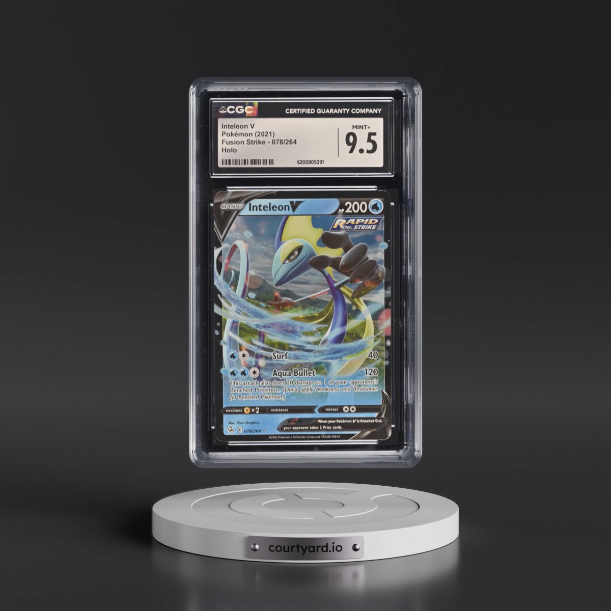 2019 Fusion Strike #078/264 Inteleon V - Holo (CGC 9.5 MINT+)