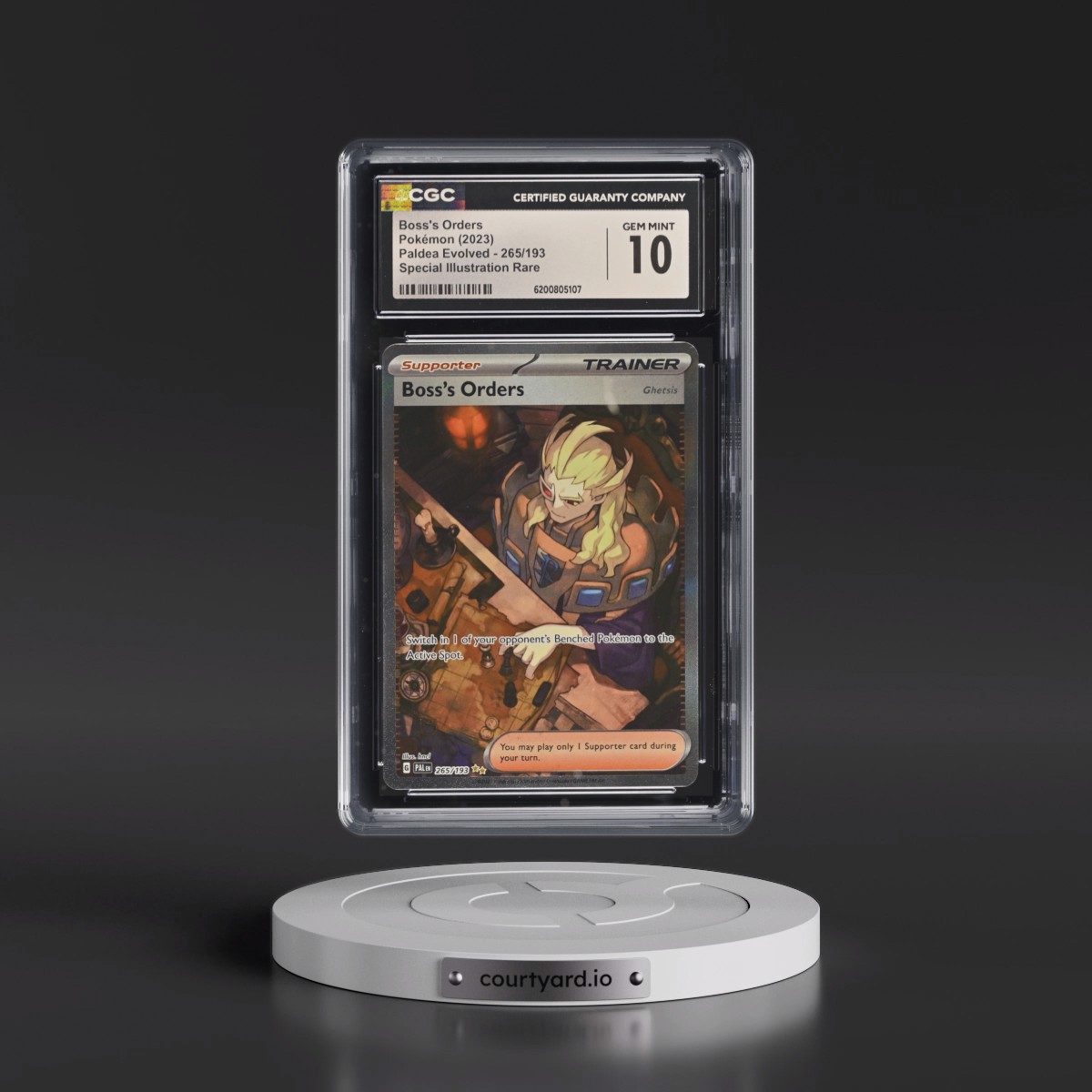 2023 Paldea Evolved - PAL EN #265/193 Boss's Orders - Special Illustration Rare (CGC 10 GEM MINT)