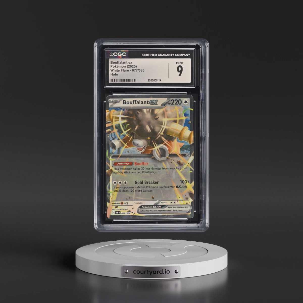 2025 White Flare - WHT EN #077/086 Bouffalant ex - Holo (CGC 9 MINT)