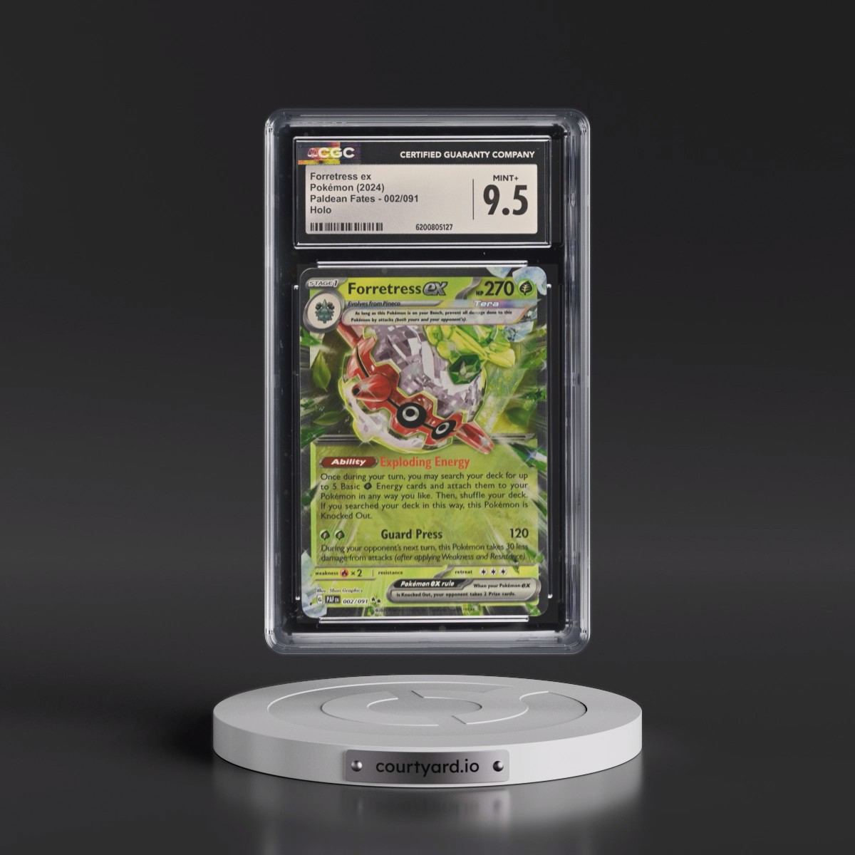 2024 Paldean Fates - PAF EN #002/091 Forretress ex - Holo (CGC 9.5 MINT+)