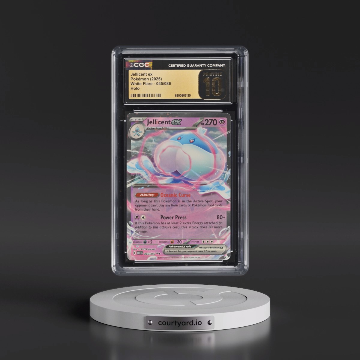 2025 White Flare - WHT EN #045/086 Jellicent ex - Holo (CGC 10 PRISTINE)