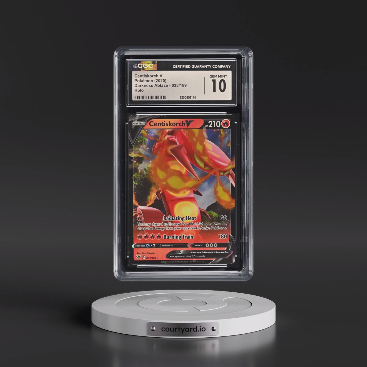 2020 Darkness Ablaze #033/189 Centiskorch V - Holo (CGC 10 GEM MINT)