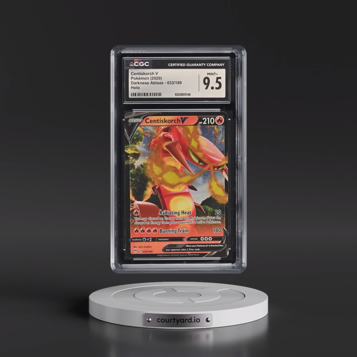 2020 Darkness Ablaze #033/189 Centiskorch V - Holo (CGC 9.5 MINT+)