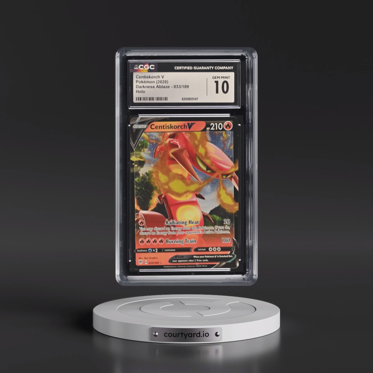 2020 Darkness Ablaze #033/189 Centiskorch V - Holo (CGC 10 GEM MINT)