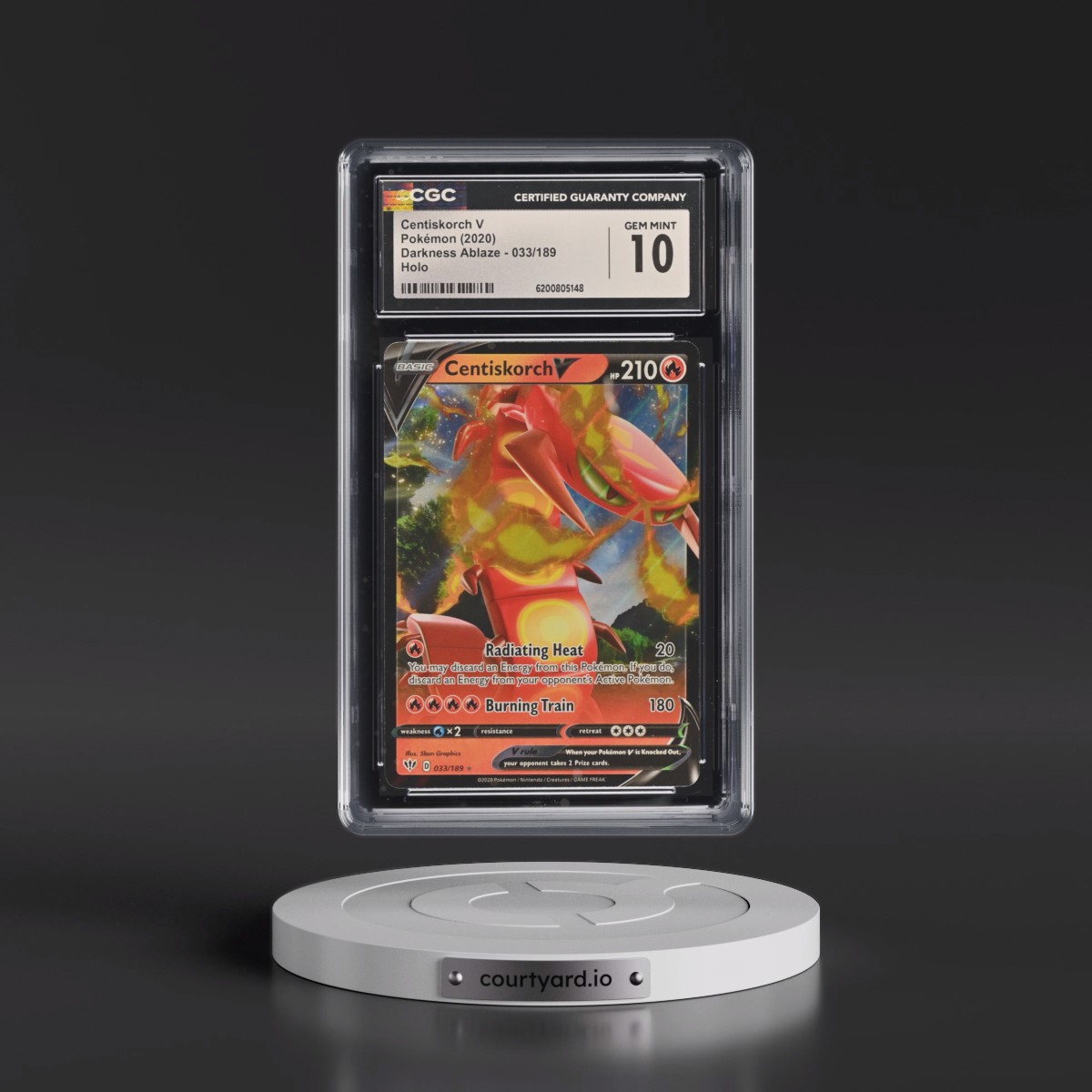 2020 Darkness Ablaze #033/189 Centiskorch V - Holo (CGC 10 GEM MINT)