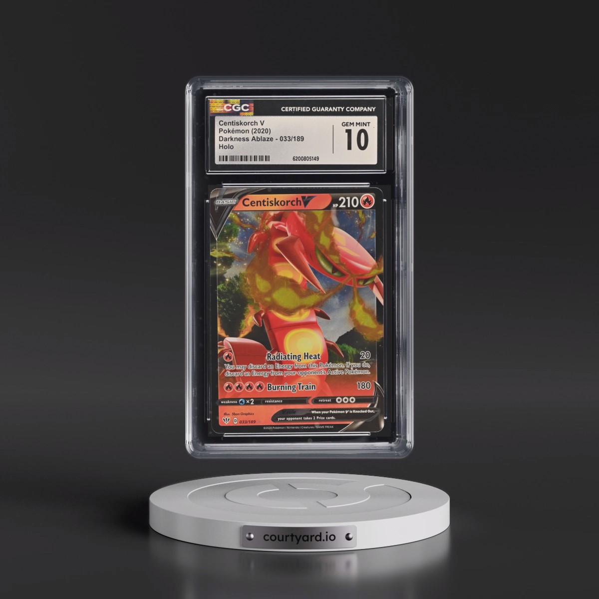 2020 Darkness Ablaze #033/189 Centiskorch V - Holo (CGC 10 GEM MINT)