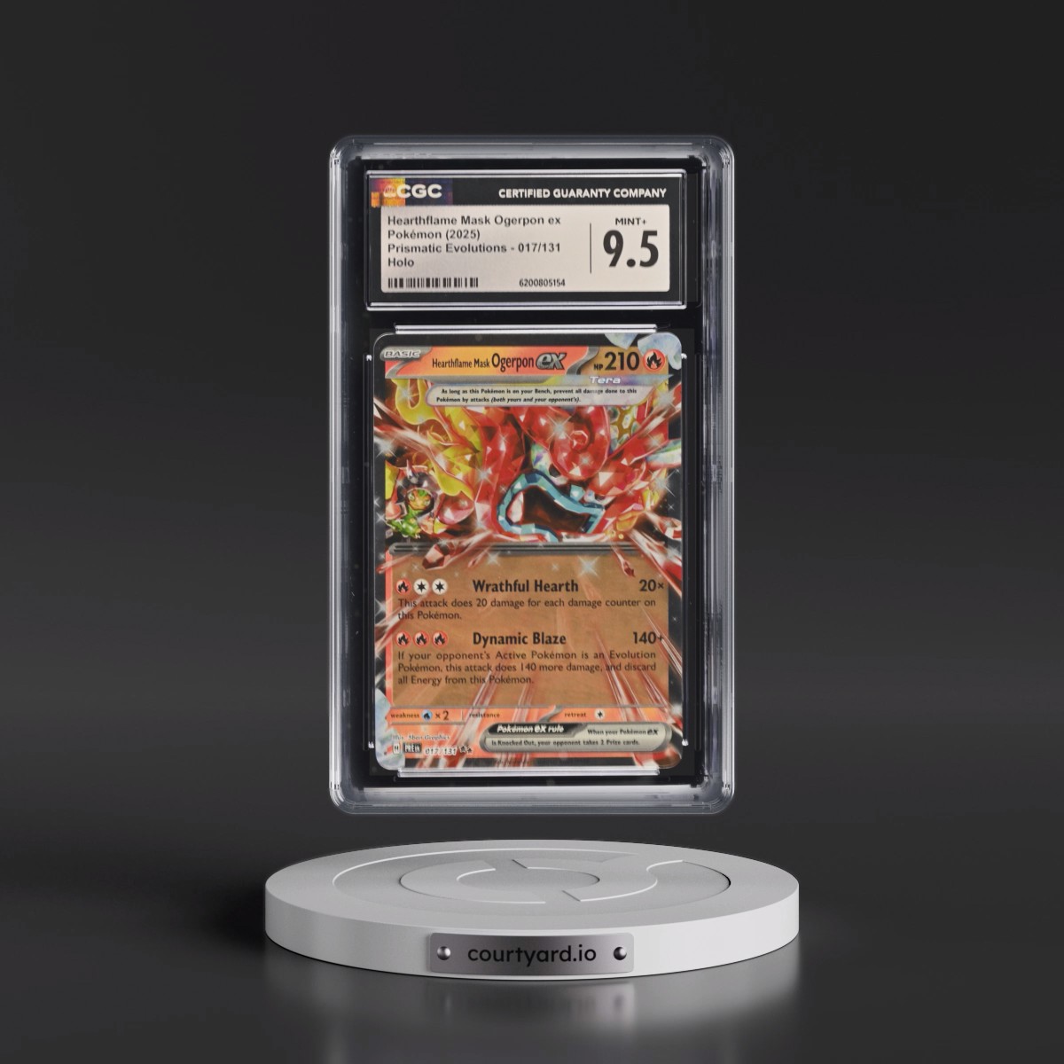 2024 Prismatic Evolutions - PRE EN #017/131 Hearthflame Mask Ogerpon ex - Holo (CGC 9.5 MINT+)