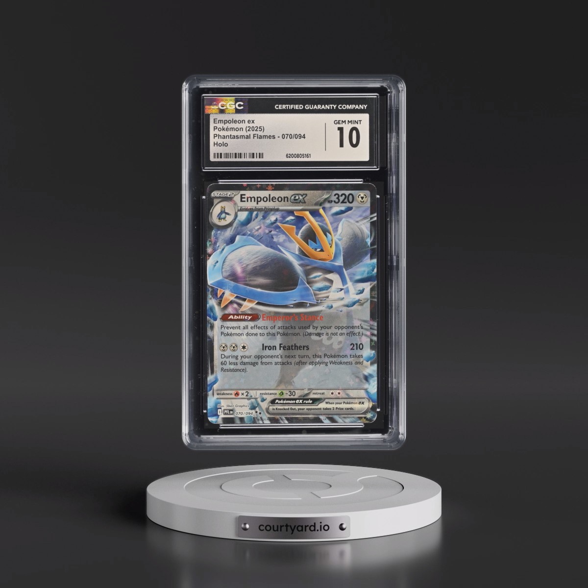2025 Phantasmal Flames - PFL EN #070/094 Empoleon ex - Holo (CGC 10 GEM MINT)