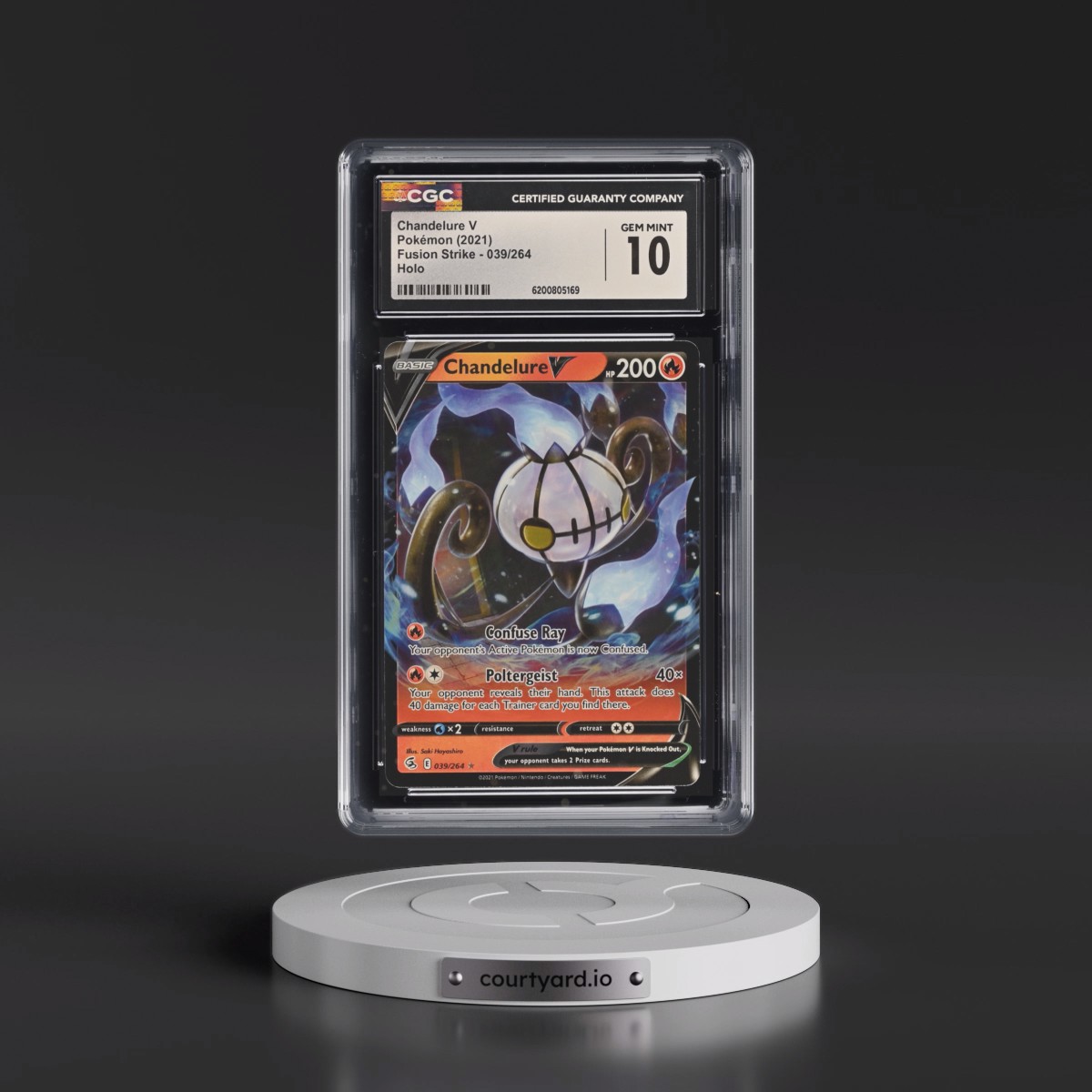 2019 Fusion Strike #039/264 Chandelure V - Holo (CGC 10 GEM MINT)