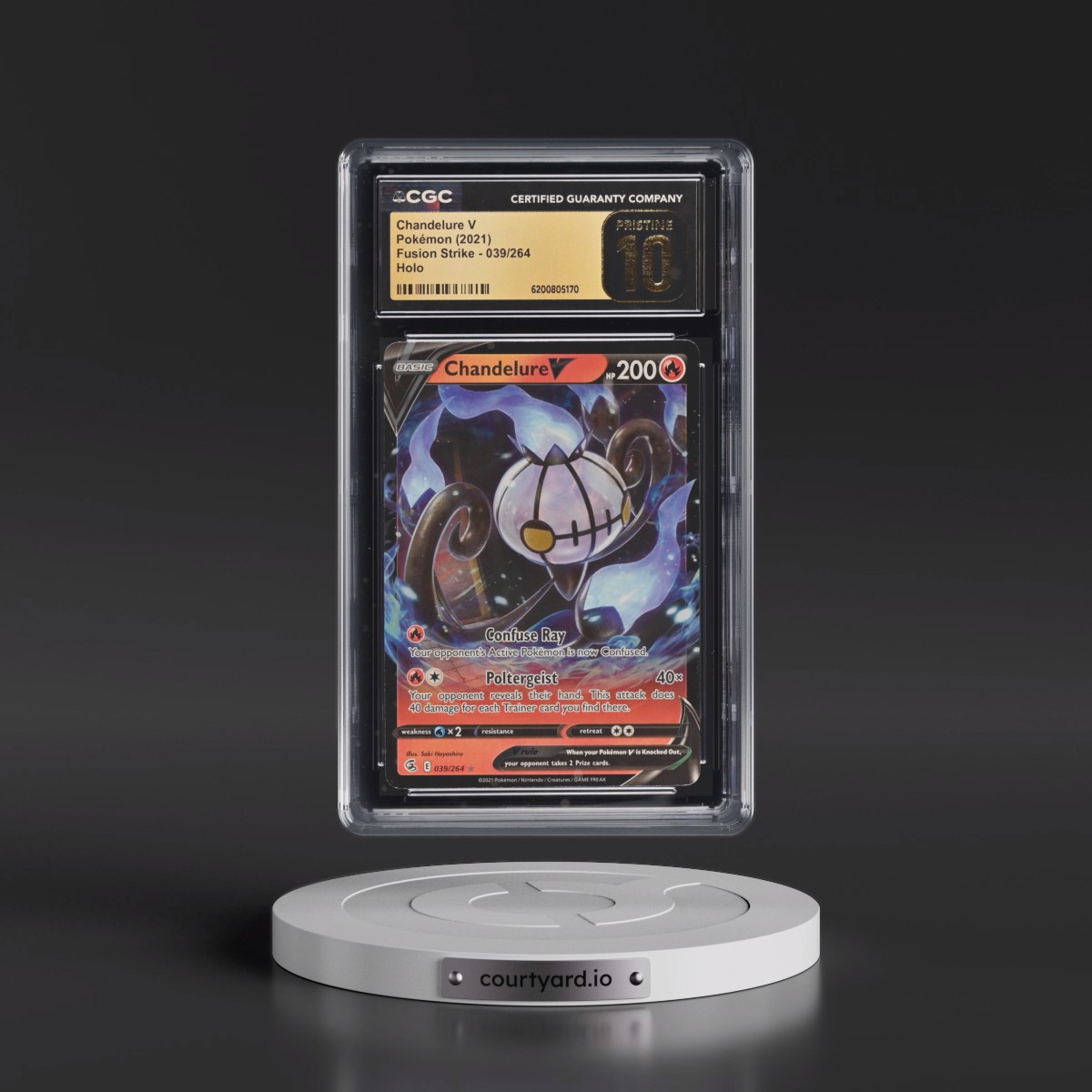2019 Fusion Strike #039/264 Chandelure V - Holo (CGC 10 PRISTINE)