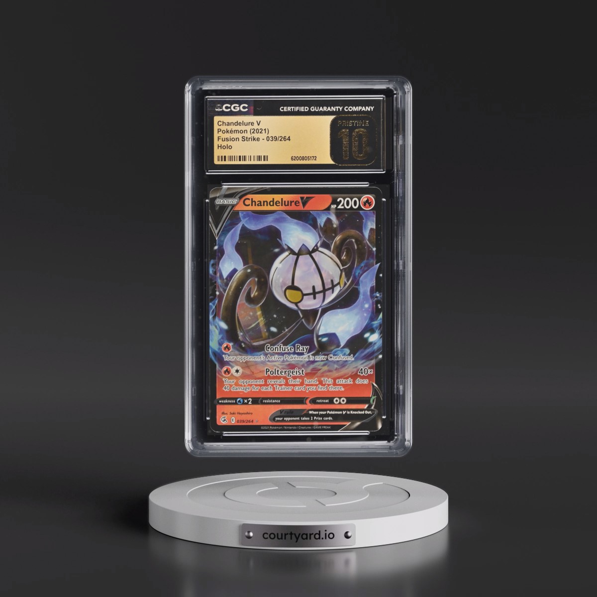 2019 Fusion Strike #039/264 Chandelure V - Holo (CGC 10 PRISTINE)