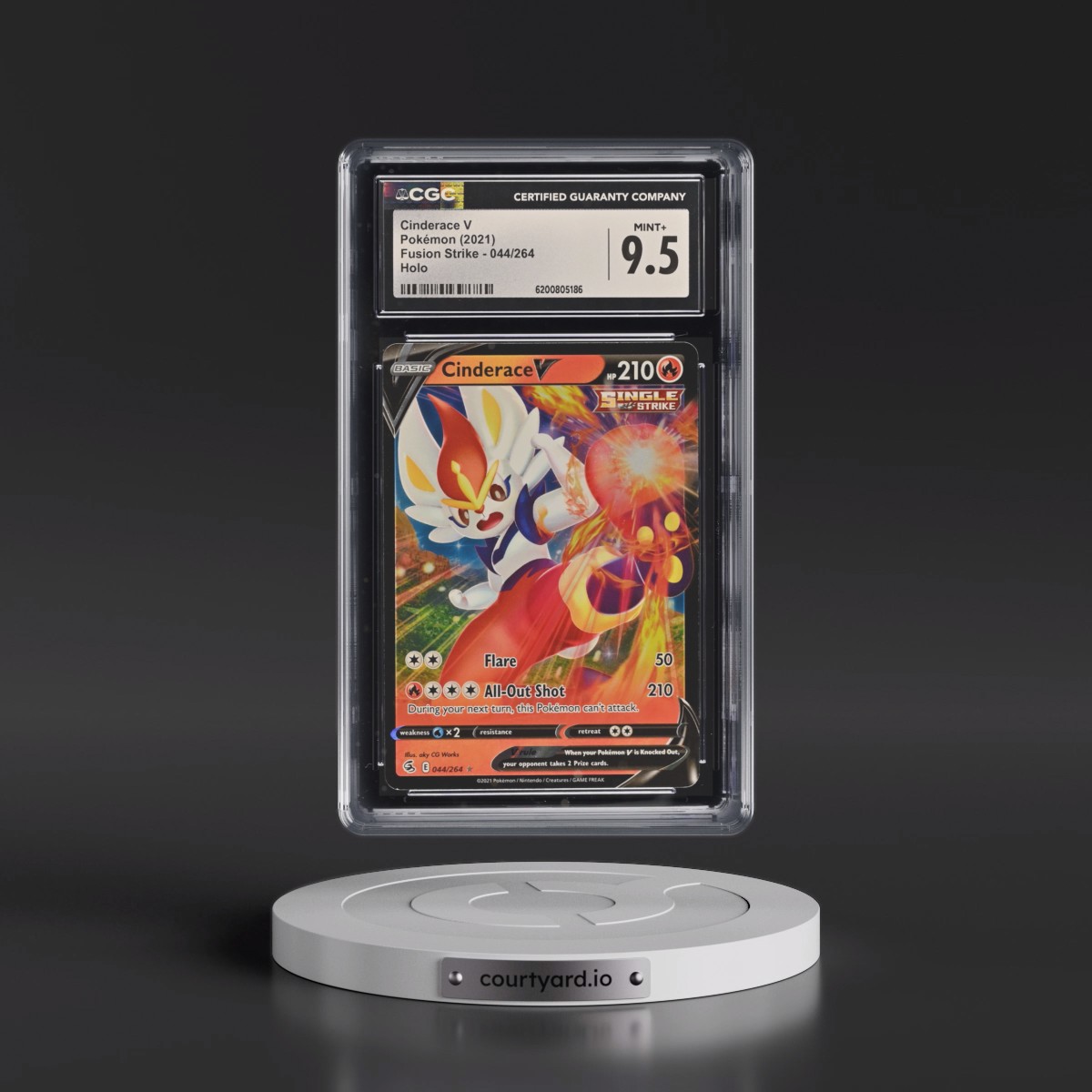 2019 Fusion Strike #044/264 Cinderace V - Holo (CGC 9.5 MINT+)