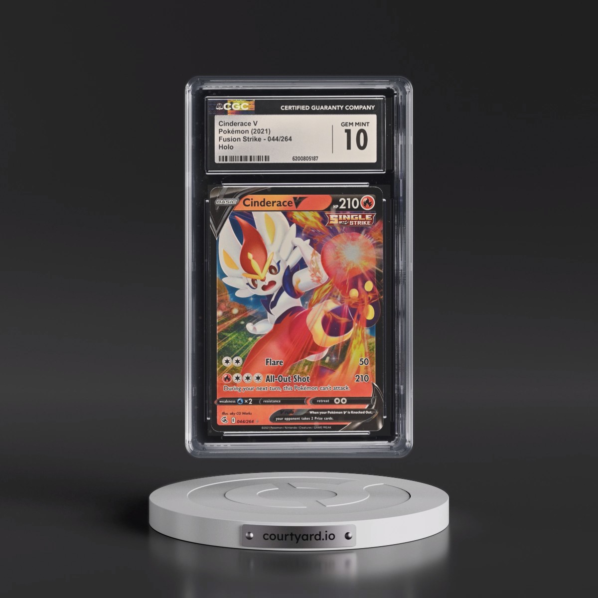2019 Fusion Strike #044/264 Cinderace V - Holo (CGC 10 GEM MINT)