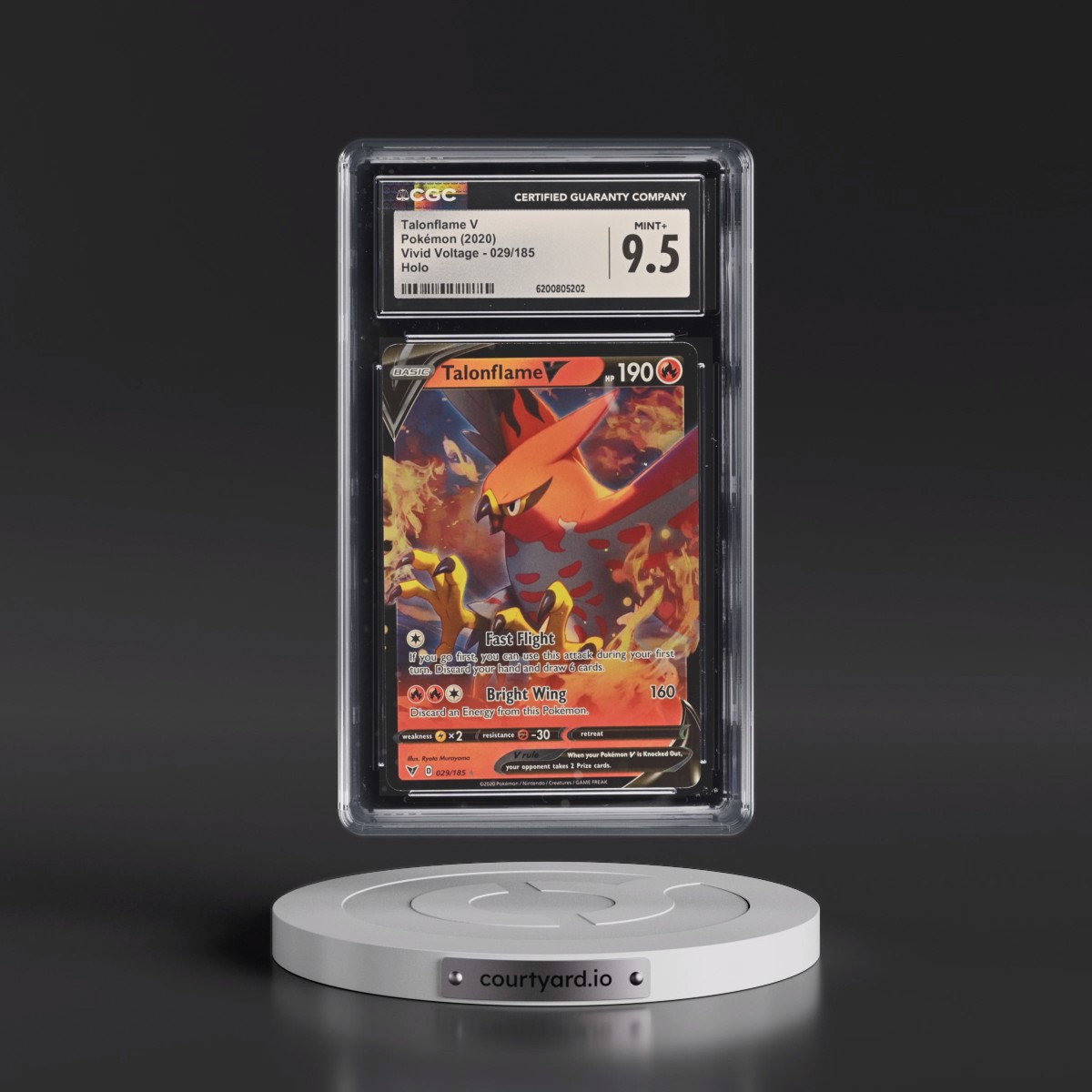 2020 Vivid Voltage #029/185 Talonflame V - Holo (CGC 9.5 MINT+)