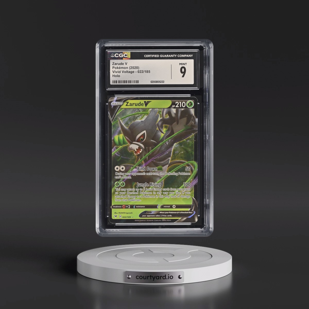2020 Vivid Voltage #022/185 Zarude V - Holo (CGC 9 MINT)