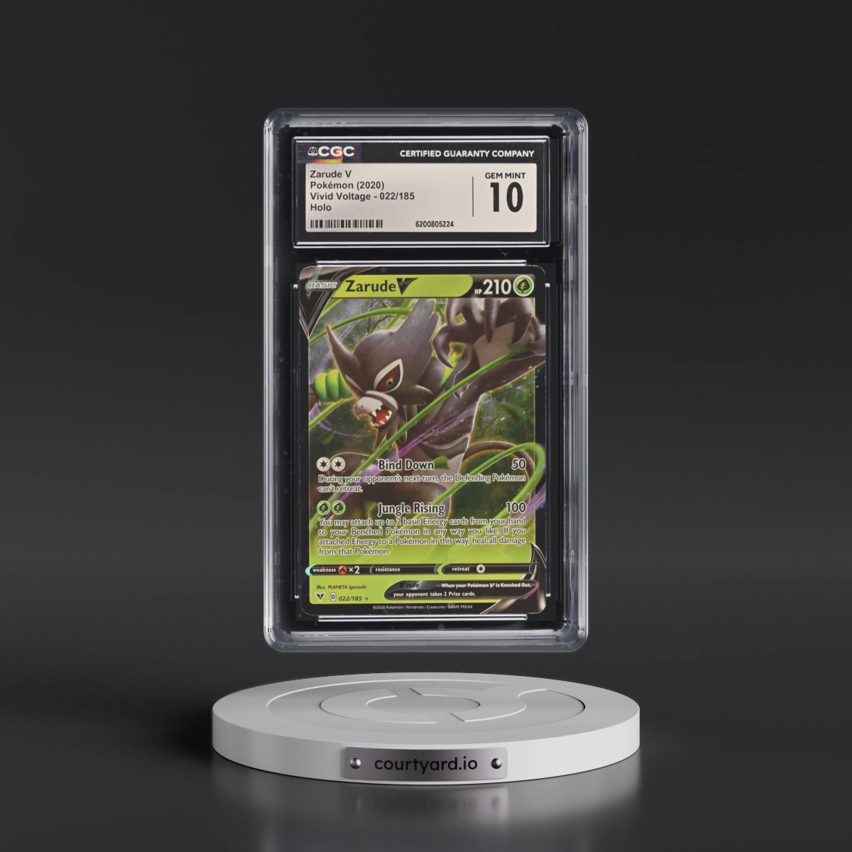 2020 Vivid Voltage #022/185 Zarude V - Holo (CGC 10 GEM MINT)