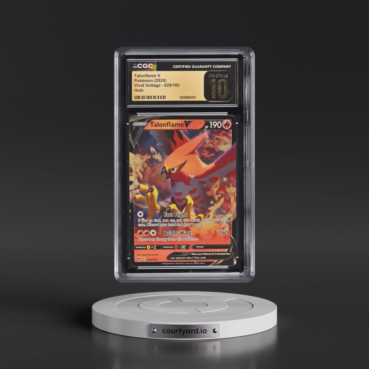 2020 Vivid Voltage Talonflame V - Holo #029/185 CGC 10