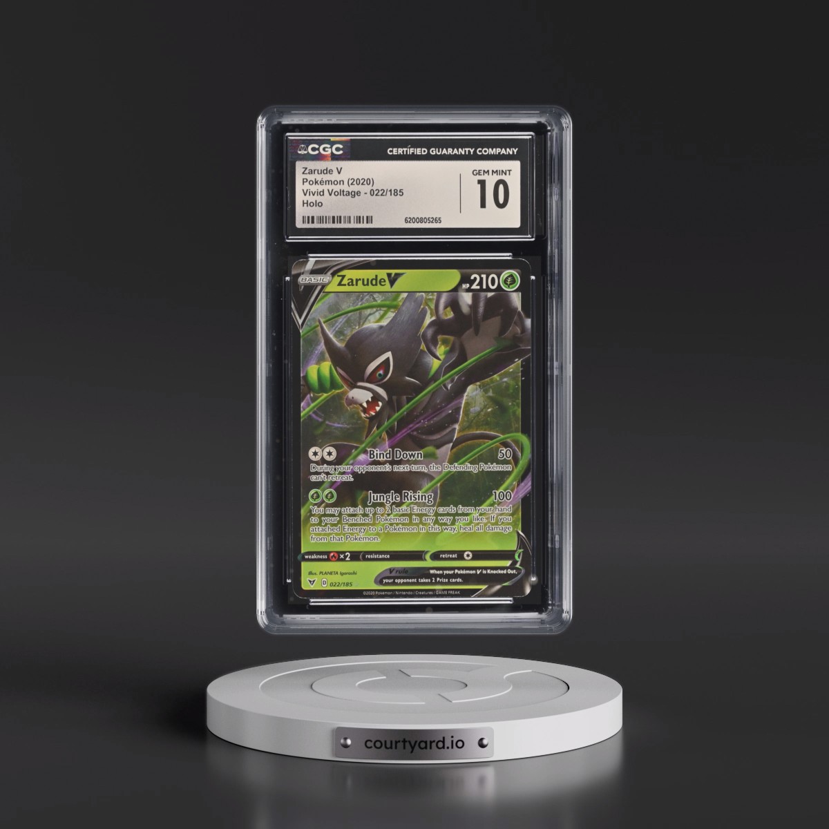 2020 Vivid Voltage #022/185 Zarude V - Holo (CGC 10 GEM MINT)