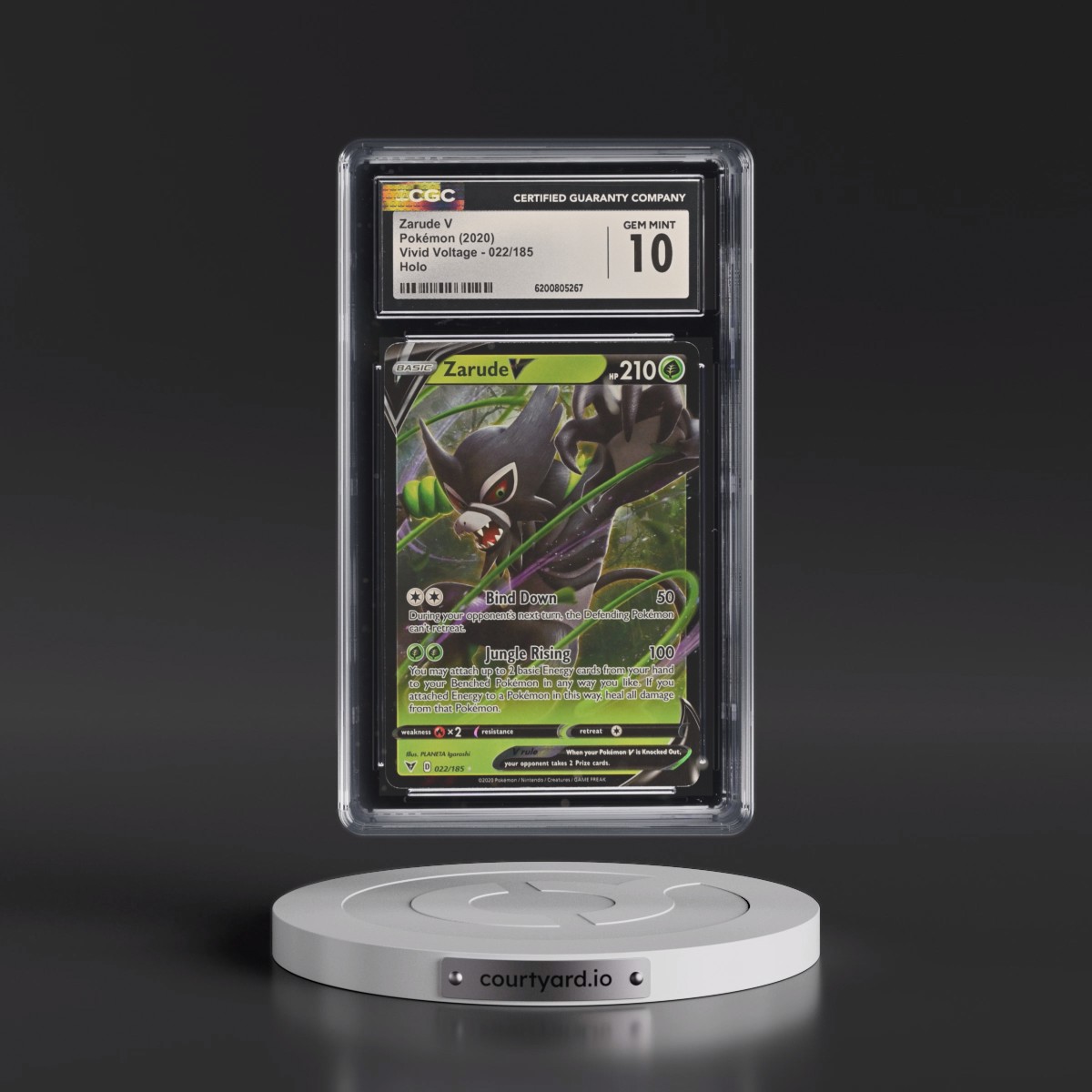 2020 Vivid Voltage #022/185 Zarude V - Holo (CGC 10 GEM MINT)