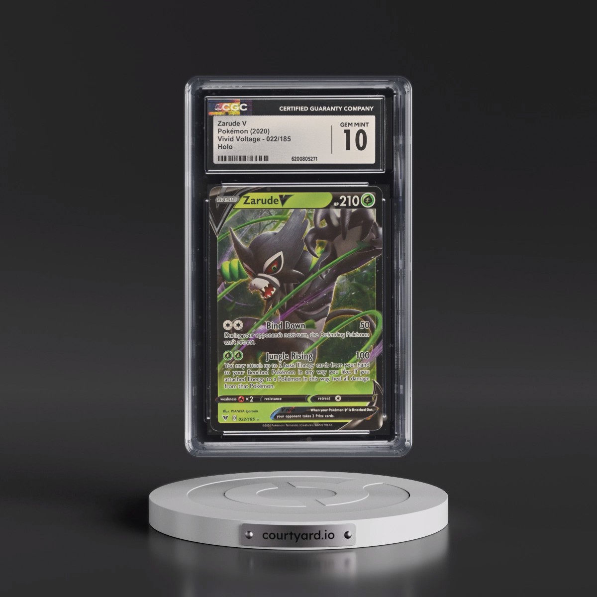 2020 Vivid Voltage #022/185 Zarude V - Holo (CGC 10 GEM MINT)
