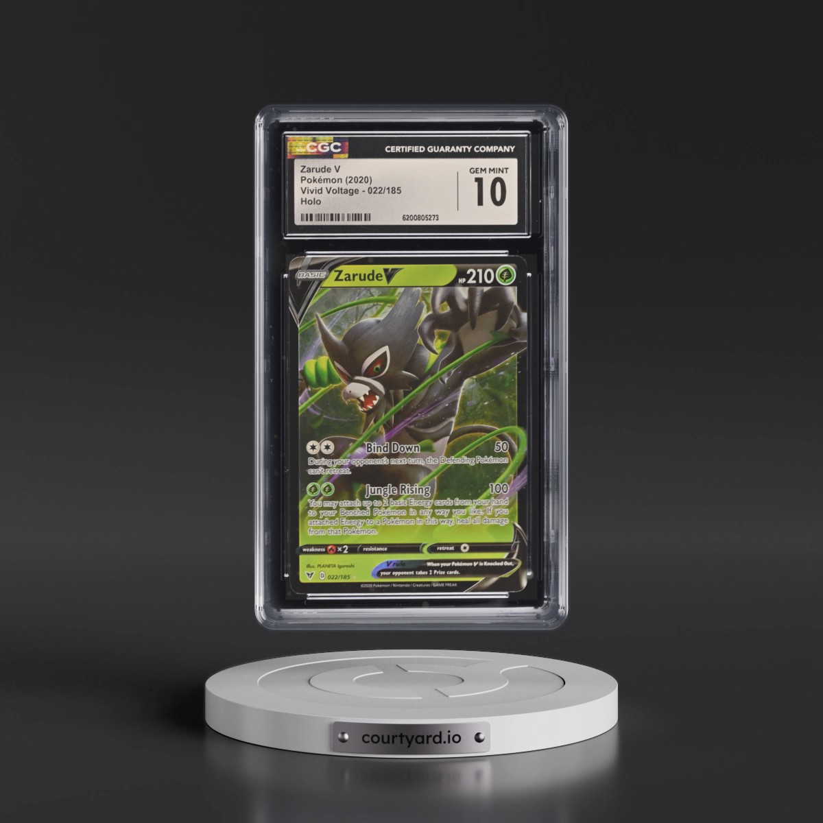 2020 Vivid Voltage #022/185 Zarude V - Holo (CGC 10 GEM MINT)