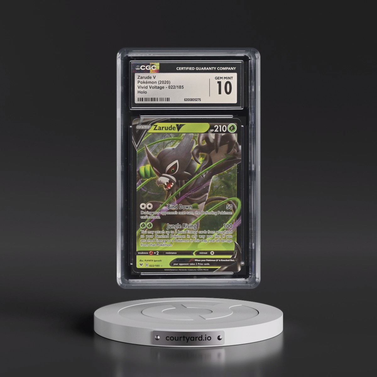 2020 Vivid Voltage #022/185 Zarude V - Holo (CGC 10 GEM MINT)