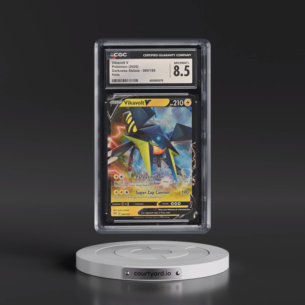 2020 Darkness Ablaze #060/189 Vikavolt V - Holo (CGC 8.5 NM-MT+)