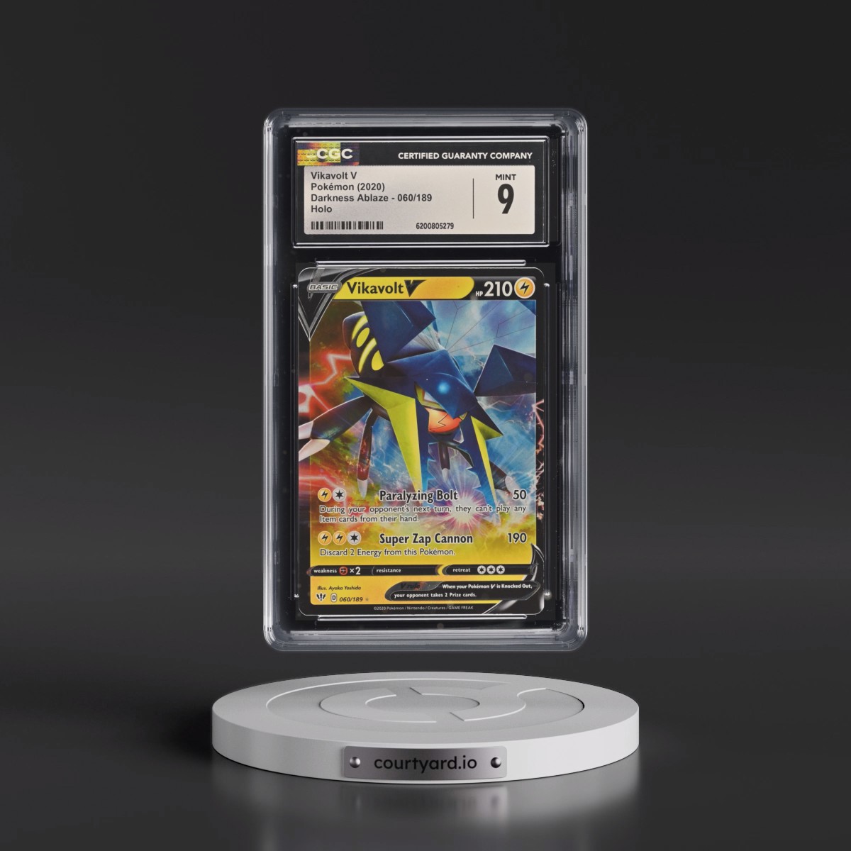 2020 Darkness Ablaze #060/189 Vikavolt V - Holo (CGC 9 MINT)
