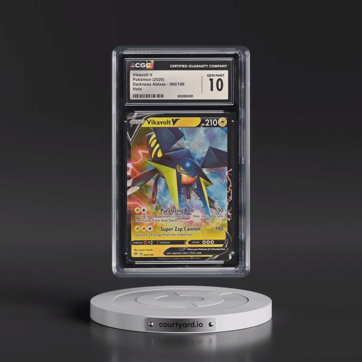 2020 Darkness Ablaze #060/189 Vikavolt V - Holo (CGC 10 GEM MINT)