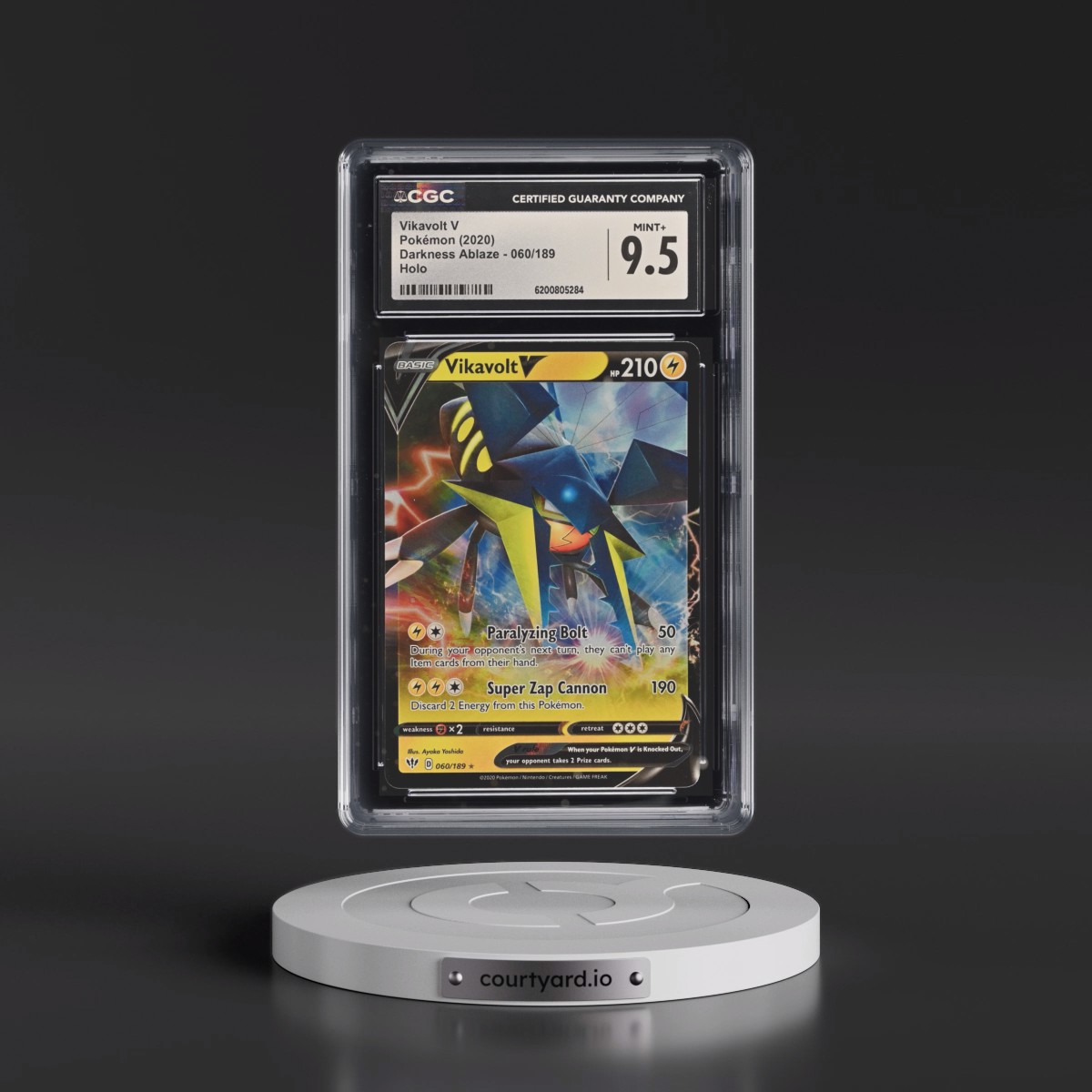 2020 Darkness Ablaze #060/189 Vikavolt V - Holo (CGC 9.5 MINT+)