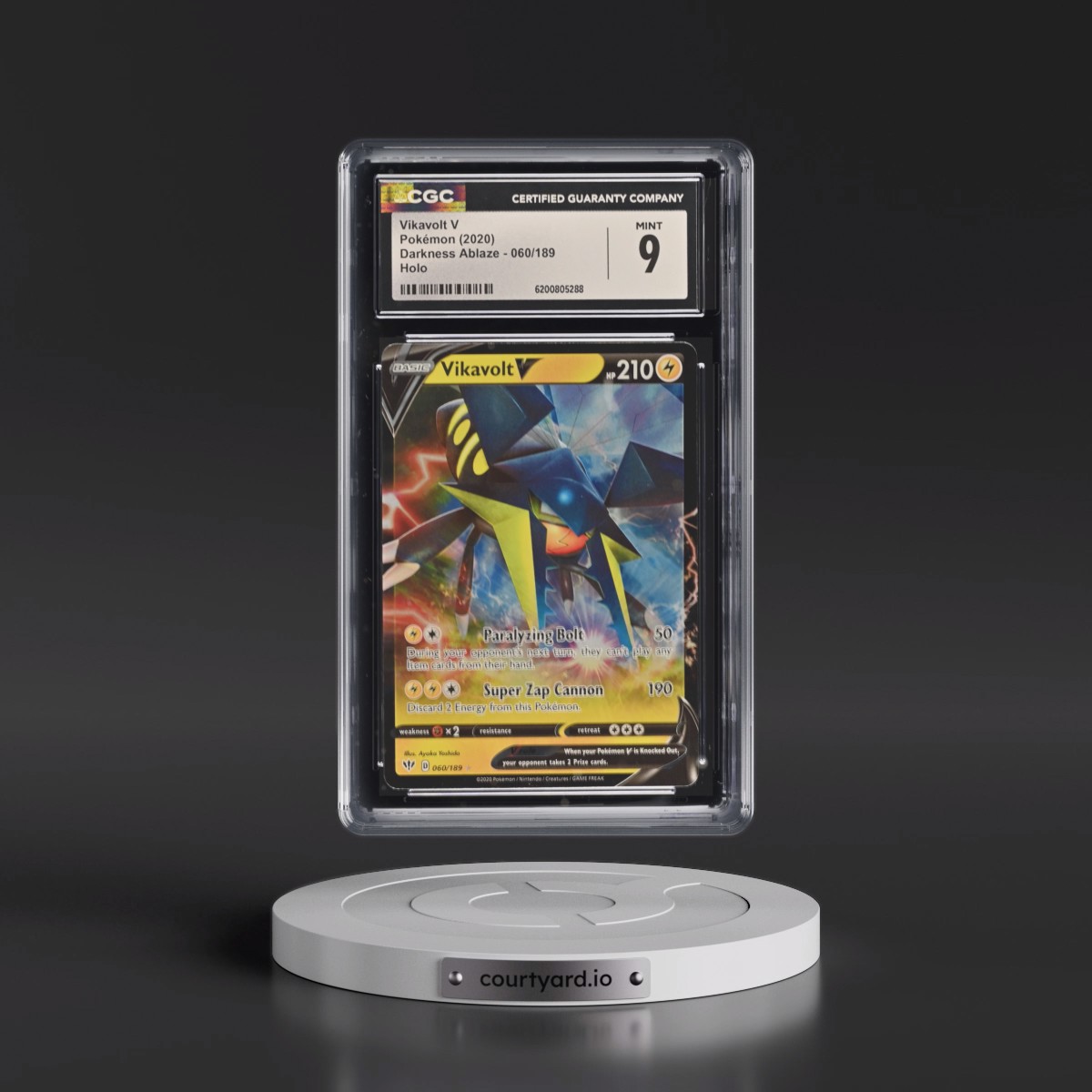 2020 Darkness Ablaze #060/189 Vikavolt V - Holo (CGC 9 MINT)