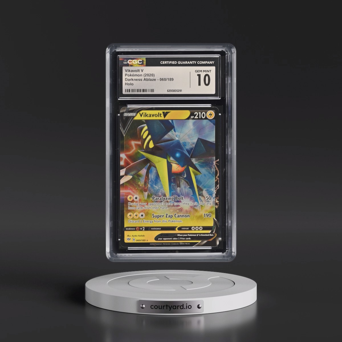 2020 Darkness Ablaze #060/189 Vikavolt V - Holo (CGC 10 GEM MINT)